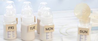 Заготовки грудного молока по дням недели